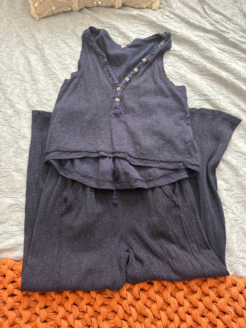 Anthropologie Daily Practice Tank Top Pant Lounge Set Sz. XS
